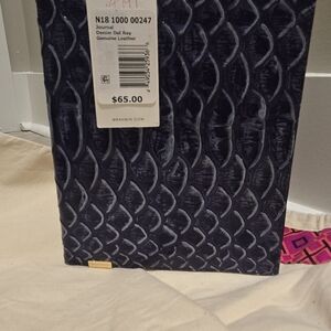 NWT Brahmin Denim Del Ray Leather Journal
